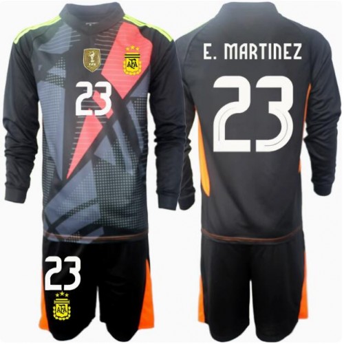 Argentina Emiliano Martinez #23 Målvakt Replika babykläder Hemmaställ Barn Copa America 2024 Långärmad (+ korta byxor)